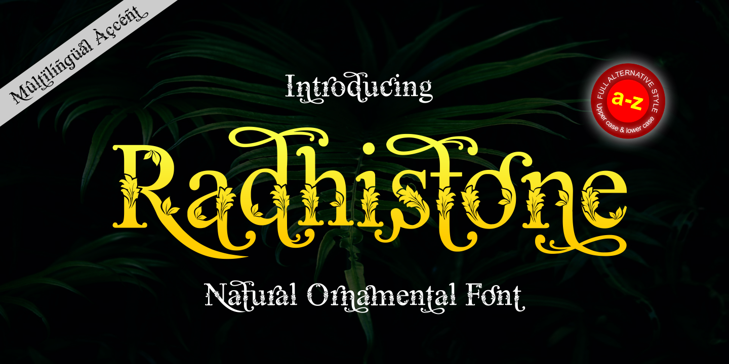 Пример шрифта Radhistone